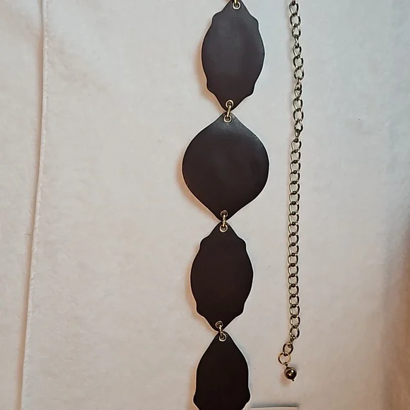 Chico's | NWT Women's Multi Avery Beaded Gold Chain Leather Belt Sz S/M - Picture 8 of 13